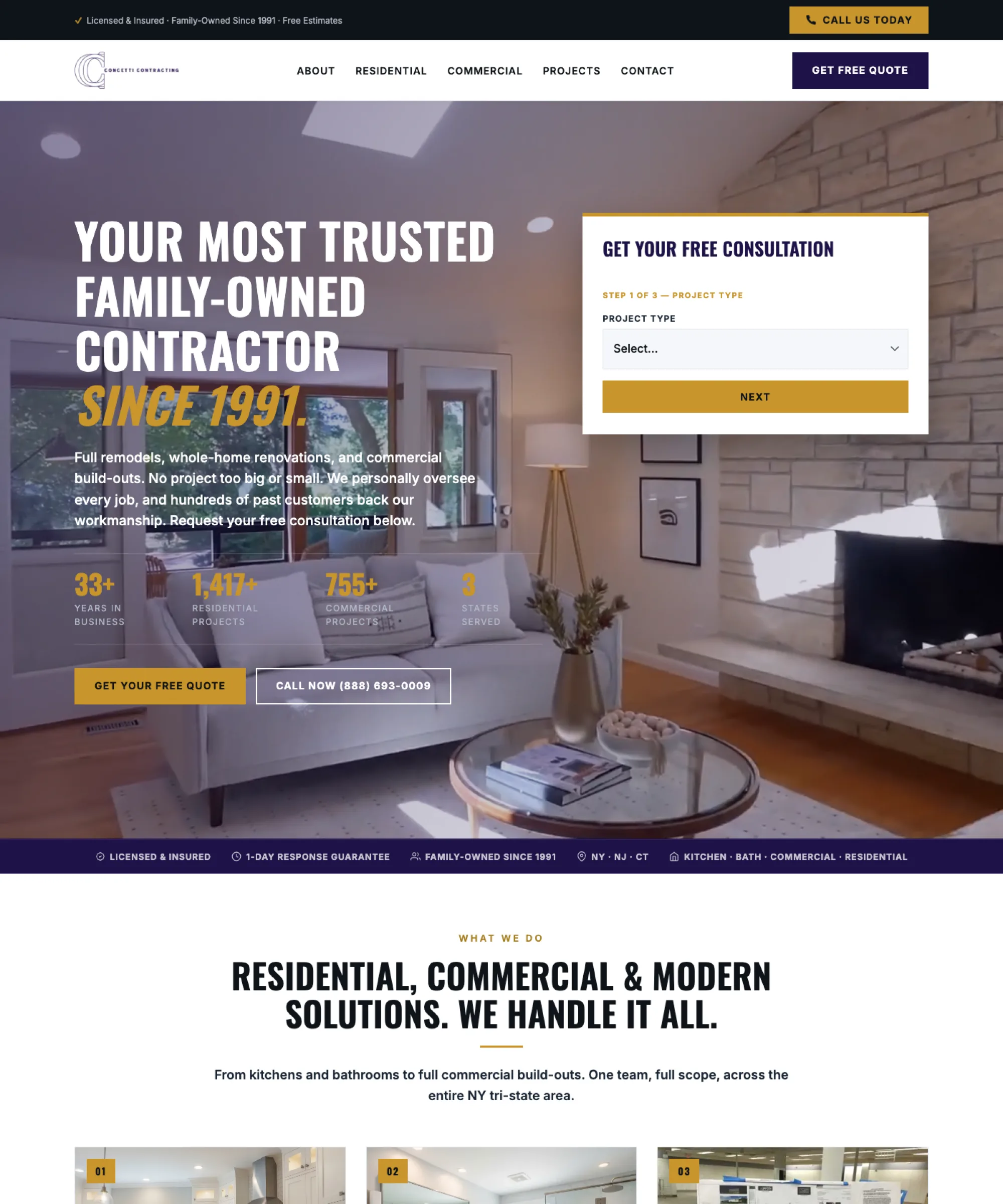 Concetti Contracting's free quote page